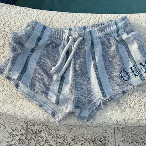 Ocean Drive Gray and Blue Striped Athletic Shorts